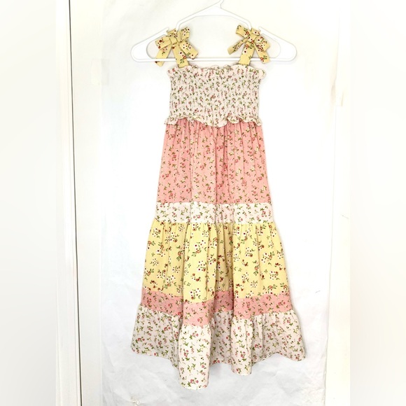 Bonnie Jean Other - Bonnie Jean Smocked Pink / Yellow Floral Sun Dress